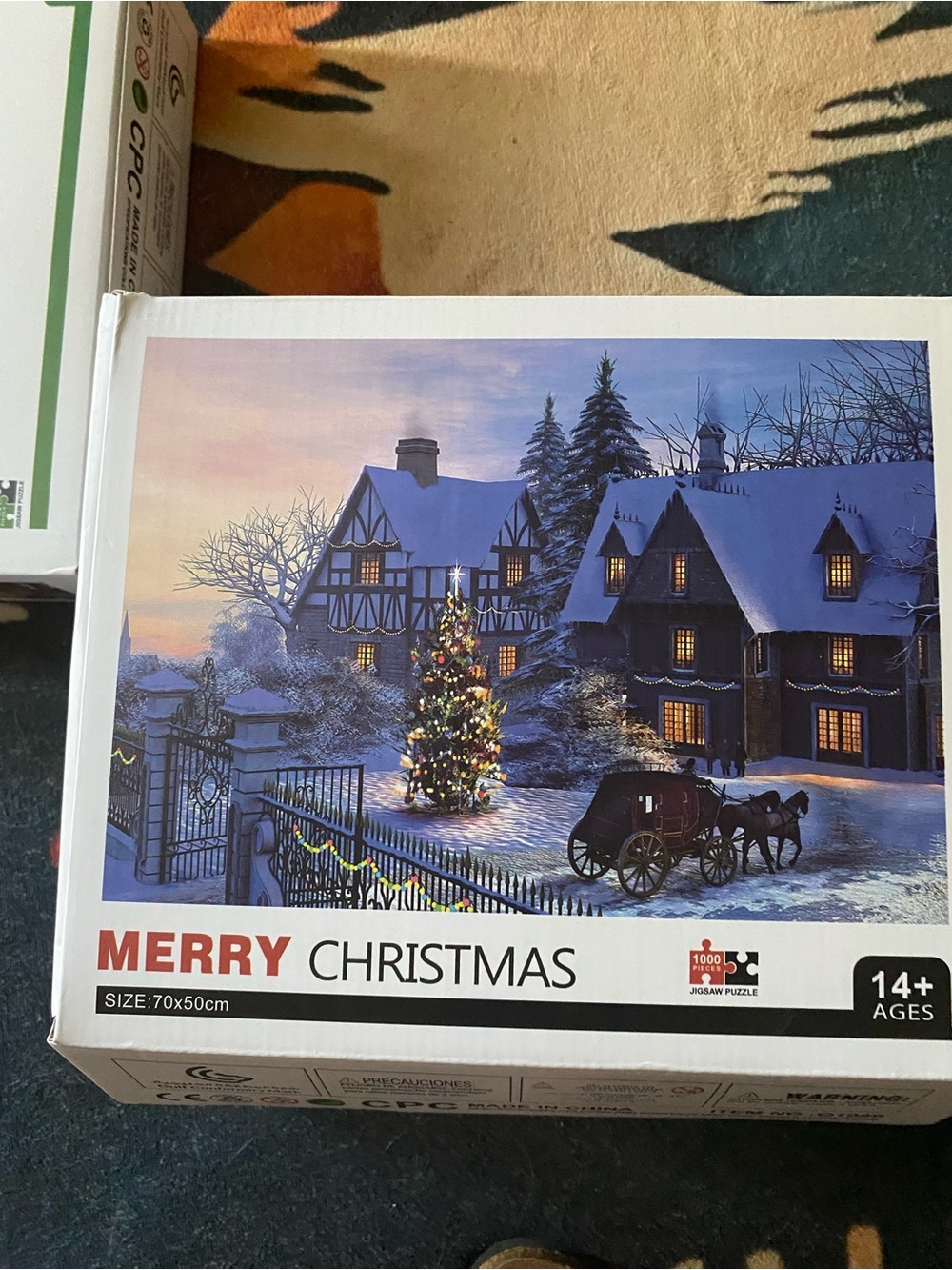 Merry Christmas 1000-Piece Holiday Puzzle – Scenic Snowy Village